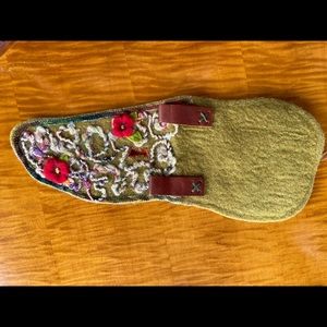 Wool felted belt bag.